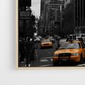 Obraz w ramie 70x100 - Nowy York, taksówka w ruchu - Nowy York, taksówka - rama drewno