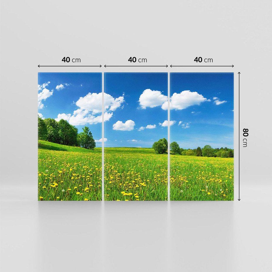 Obraz na płótnie 120x80 - Polana wśród drzew: Spokój i harmonia - polana, łąka