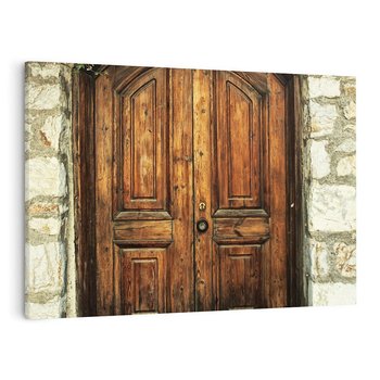 Obraz na płótnie 100x70 - Tajemnicze stare drzwi - stare, drzwi