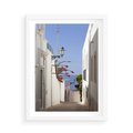 Plakat w ramie 50x70 - Podróże w Czasie: Perspektywiczna Uliczka - uliczka, perspektywa - rama biała
