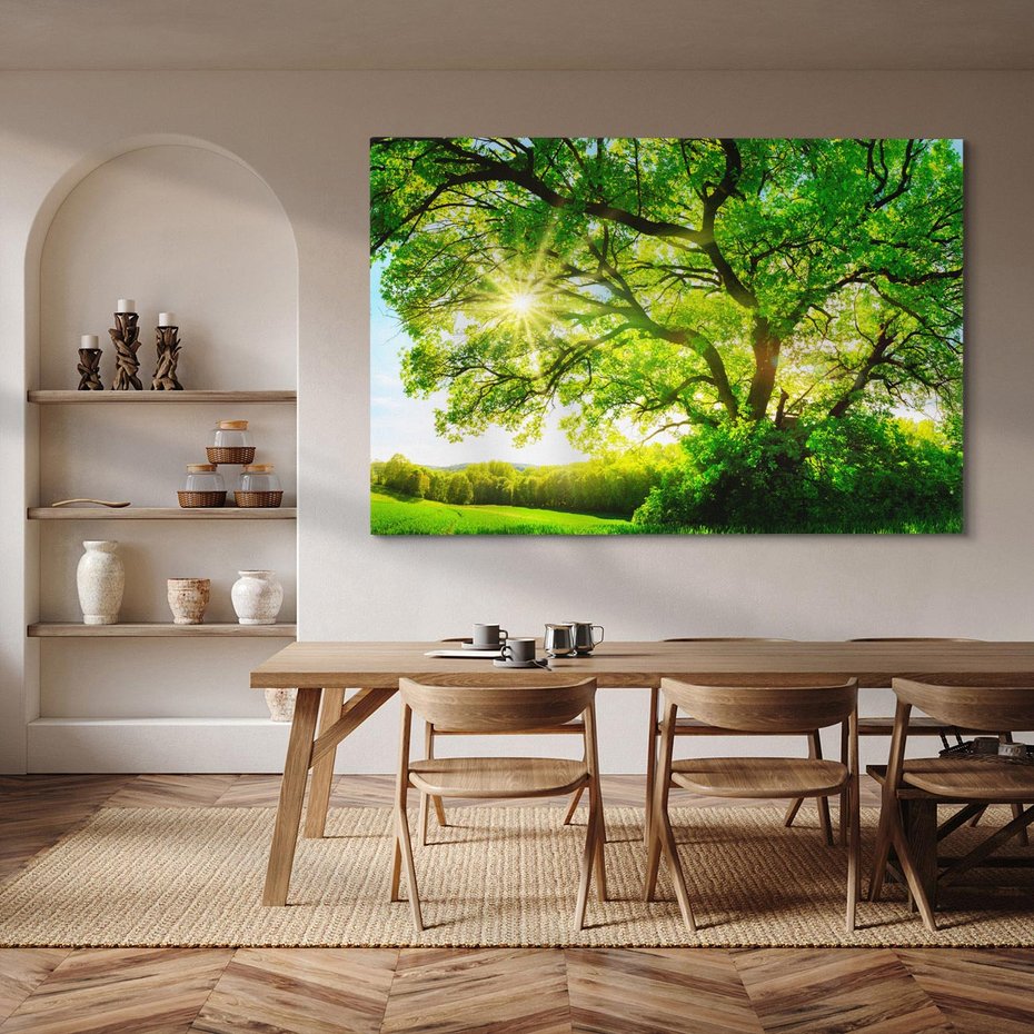 Obraz na płótnie 120x80 - Natura w pełnym rozkwicie - drzewo, niebo