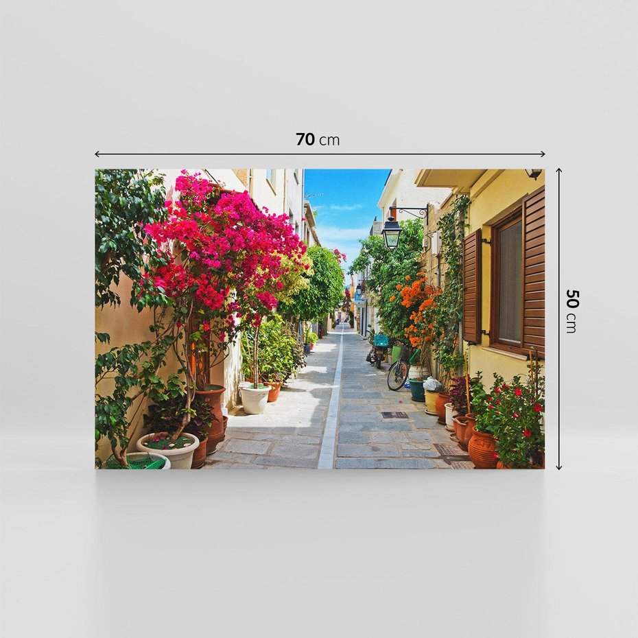 Obraz na płótnie 70x50 - Urok uliczek i miasteczka - Grecja, uliczka
