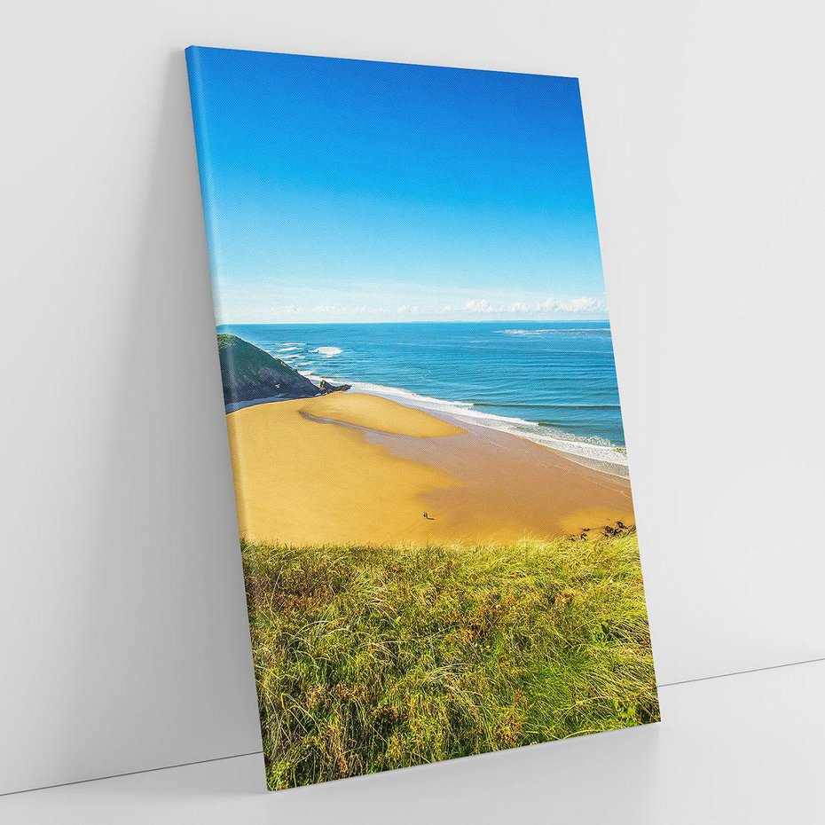 Obraz na płótnie 50x70 - Morze na Plaży - Błękitne Rajskie Zakątki - morze, plaża