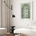 Plakat bez ramy 21x30 - Zielonkawy Uścisk Natury - abstrakcyjny zielony motyw, skandynawski design