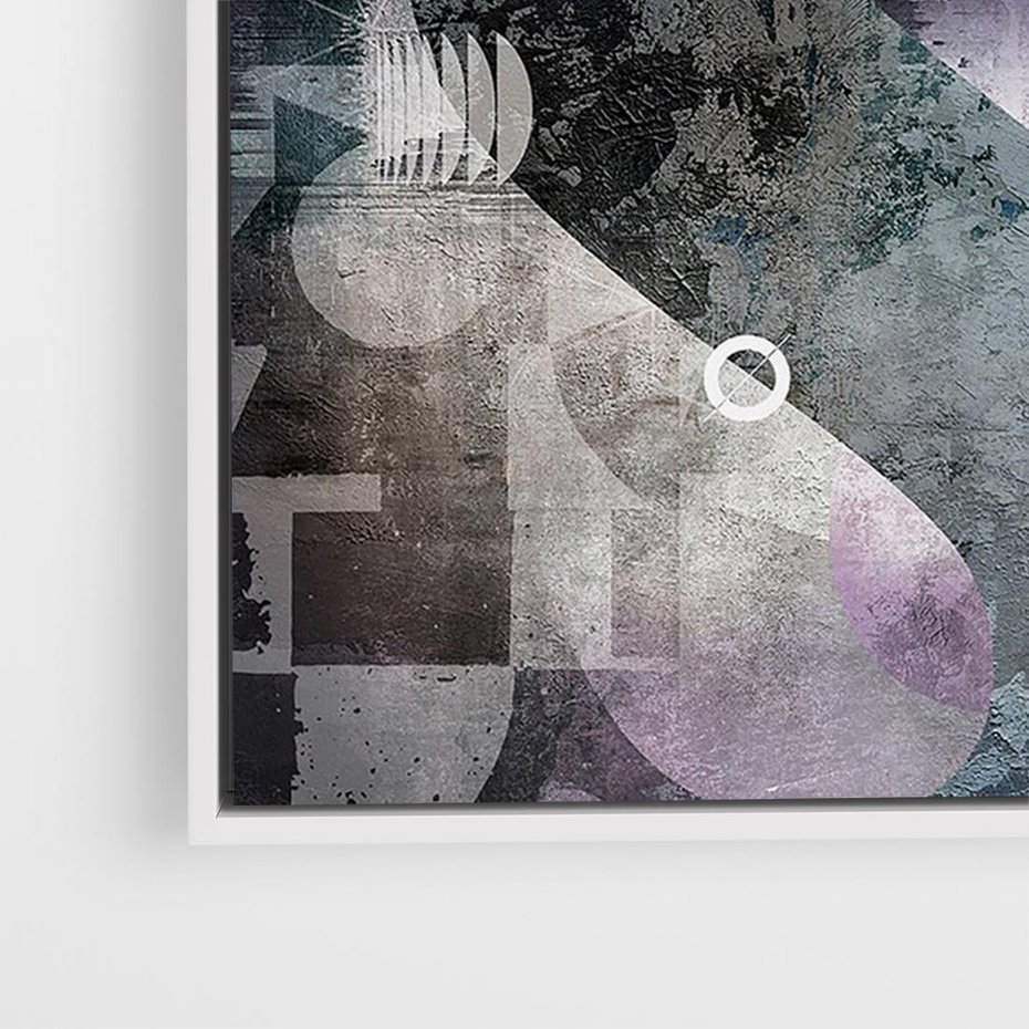 Obraz w ramie 100x70 - Nocne opowieści w barwach - typografia, abstrakcja - rama biała