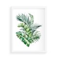 Plakat w ramie 50x70 - Piękno Złotej Rośliny - złote, liście - rama biała