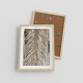 Plakat w ramie 30x40 - Boho Urok Palmy: Zbliżenie Natury - sucha palma, zbliżenie - rama drewno