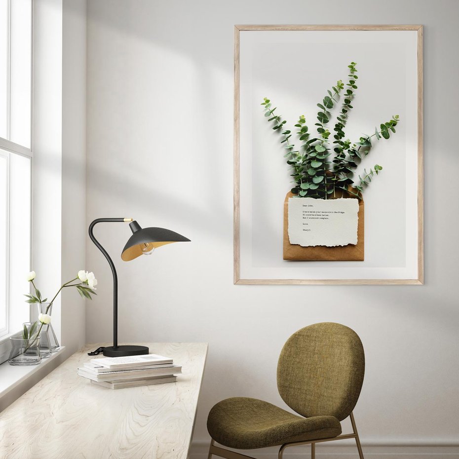 Plakat w ramie 30x40 - Eukaliptusowa harmonia - eukaliptus, liście - rama drewno