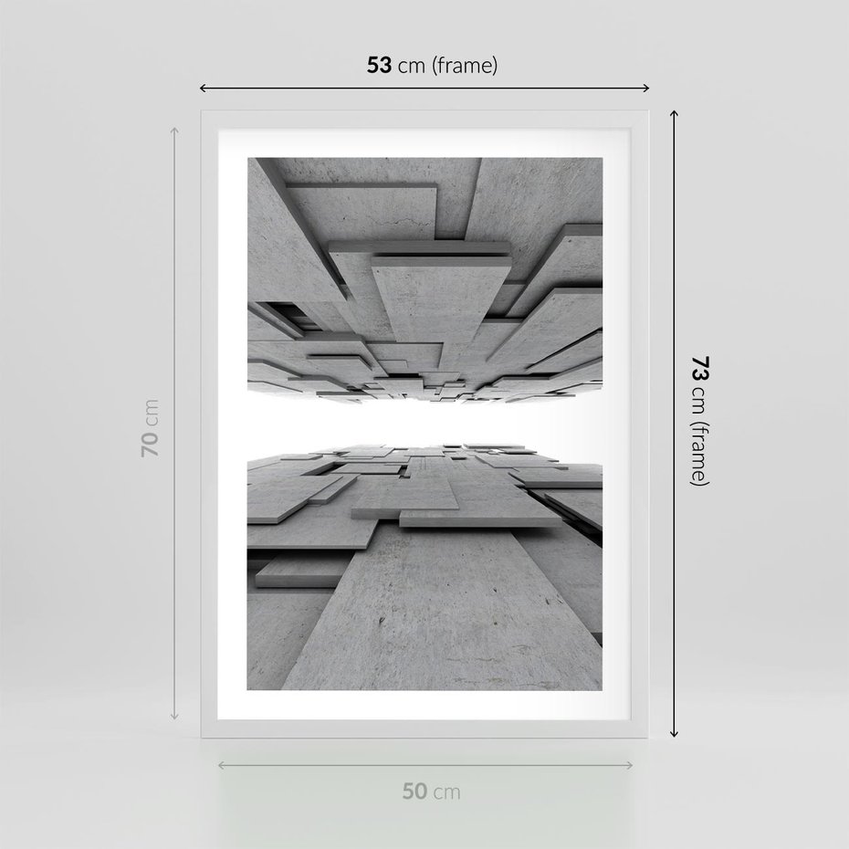 Plakat w ramie 50x70 - Architektura 3D - architektura, 3D - rama biała