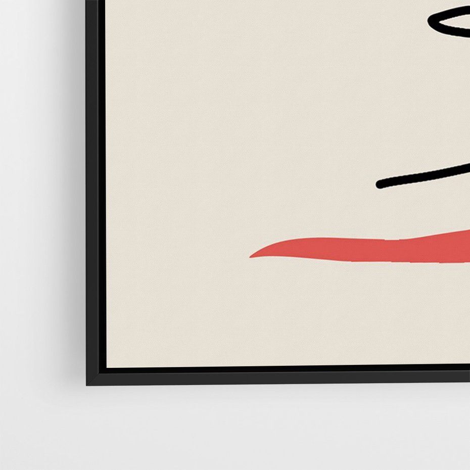 Obraz w ramie 70x100 - Rozbijające Symfonie Form - abstrakcyjny obraz, przypomina twarz - rama czarna