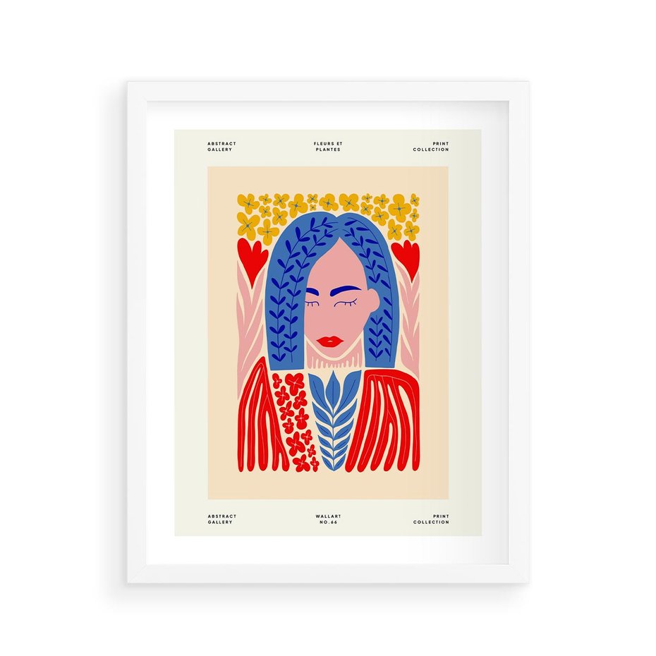 Plakat w ramie 40x50 - Impulsy Czasu - kobieca sztuka, abstrakcja - rama biała