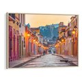 Obraz w ramie 70x50 - W stronę marzycielskich horyzontów - włoska uliczka, wieczór - rama drewno