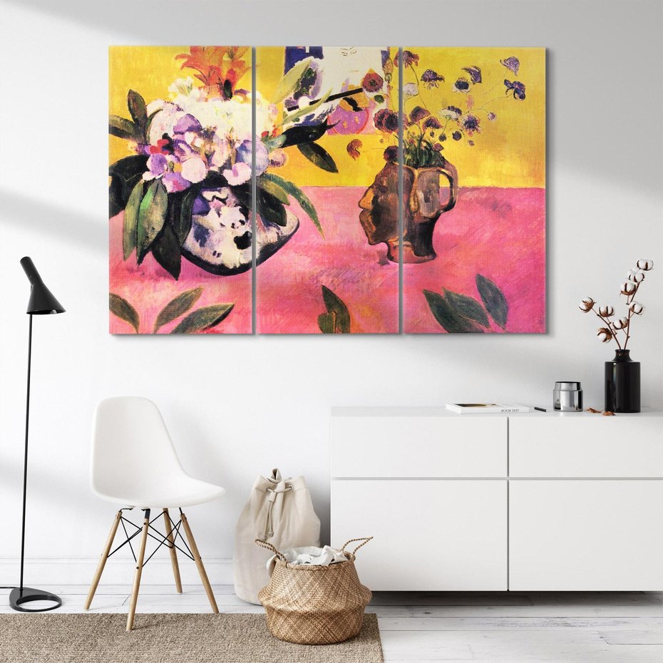 Obraz na płótnie 120x80 - Still Life with Head-Shaped Vase and Japanese Woodcut 1889, Paul Gauguin - Reprodukcja - reprodukcja, obraz na płótnie