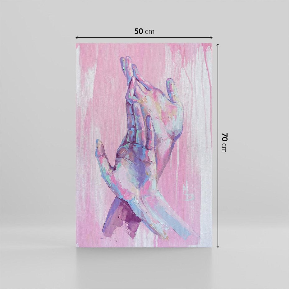 Obraz na płótnie 50x70 - Splecione - obraz olejny, pastelowe kolory