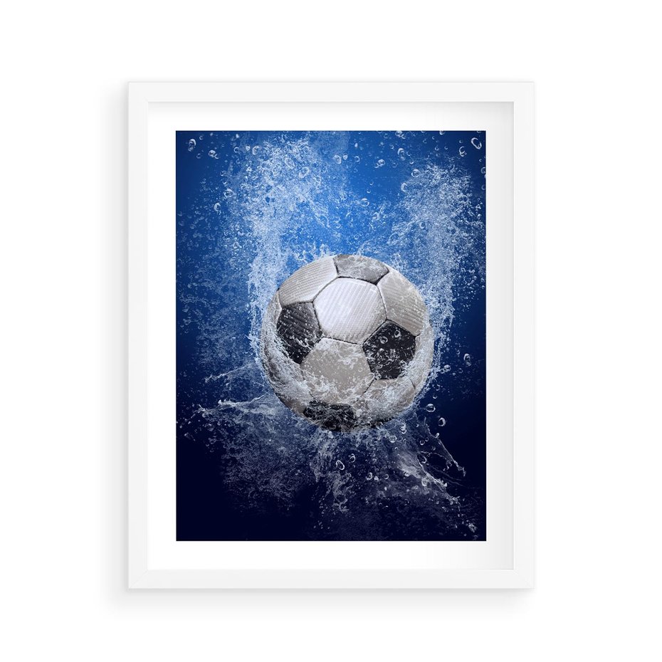 Plakat w ramie 40x50 - Młodzieżowy Zapał - piłka, młodzieżowy - rama biała