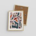 Plakat w ramie 30x40 - Modernistyczna Transcendencja - geometryczne kształty, mozaika - rama drewno