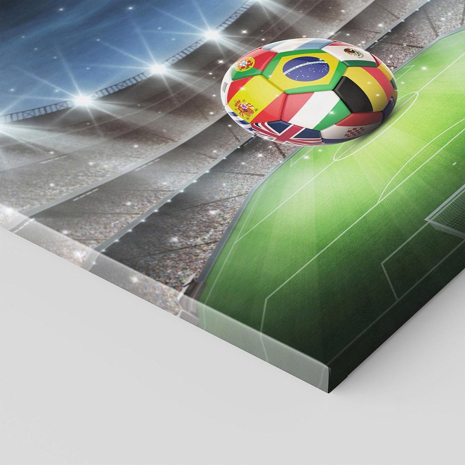 Obraz na płótnie 80x80 - Piłka nożna na stadionie: Pasja sportu - stadion, piłka