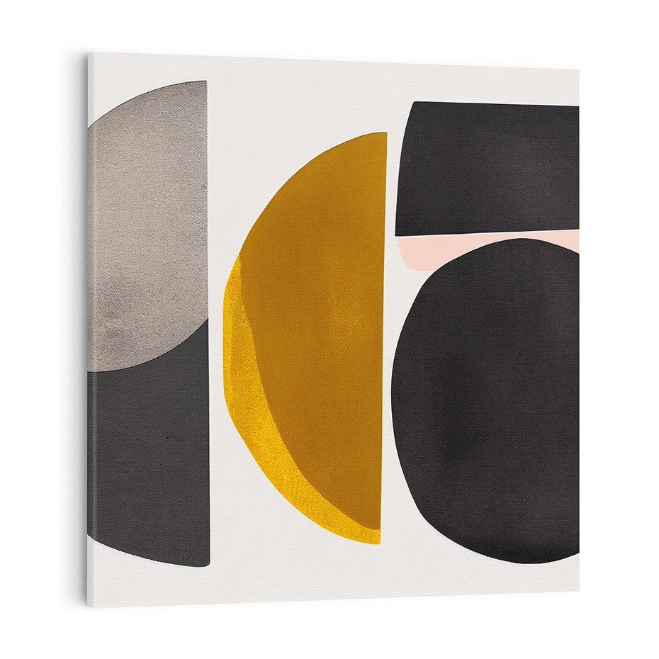 Obraz na płótnie 40x40 - Tajemnice sztuki odkryte - geometryczne półkola, kształty