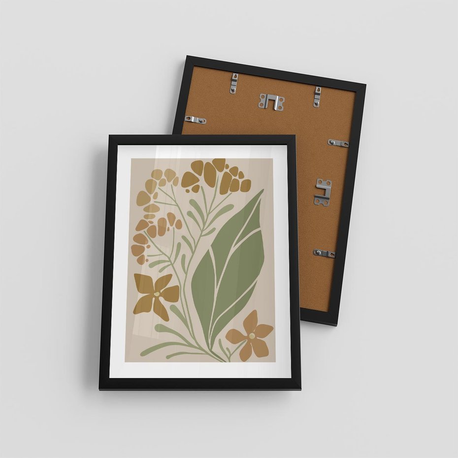 Plakat w ramie 30x40 - Subtelność Utajona - nowoczesny plakat, roślinność - rama czarna