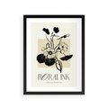 Plakat w ramie 30x40 - Podróż linii kwiatowego czasu - kwiaty, typografia - rama czarna