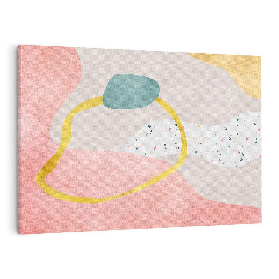 Obraz na płótnie 100x70 - Ekspresja w ruchu pędzla - abstrakcja, połączenie kształtów