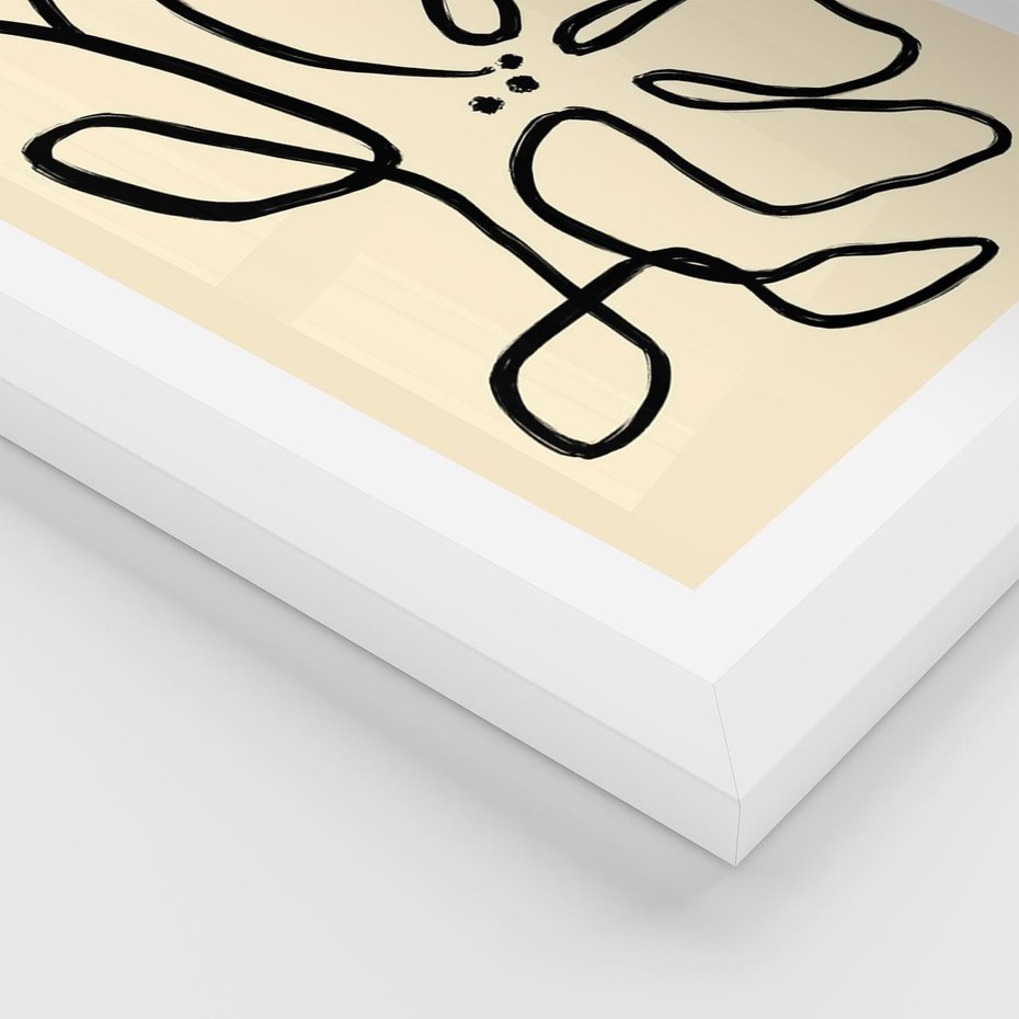 Plakat w ramie 30x40 - Zaklęte Aberracje - abstrakcyjna sztuka, przypominająca kwiat - rama biała