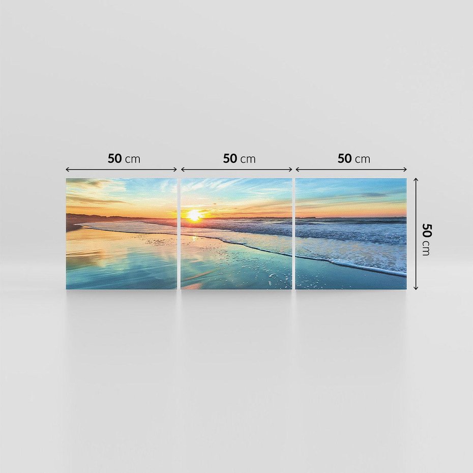 Obraz na płótnie 150x50 - spotkanie przy horyzoncie - morze, plaża