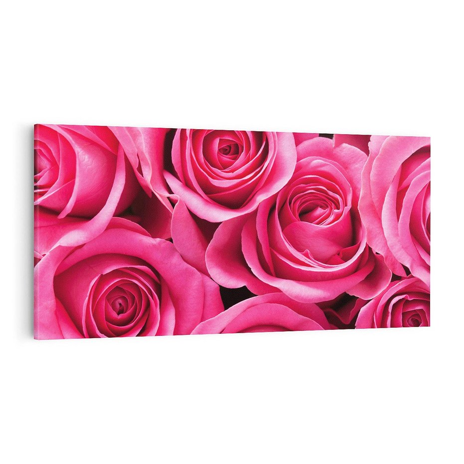 Obraz na płótnie 140x70 - Romantyczne róże w pełnym rozkwicie - róże, kwiaty