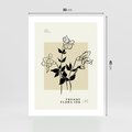 Plakat bez ramy 30x40 - Malowane szkicowe tęsknoty - kwiaty, typografia