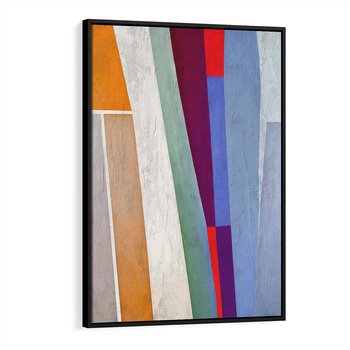 Obraz w ramie 50x70 - Księga Ukrytych Odbić - abstrakcyjne dziwne kształty, olejny obraz - rama czarna