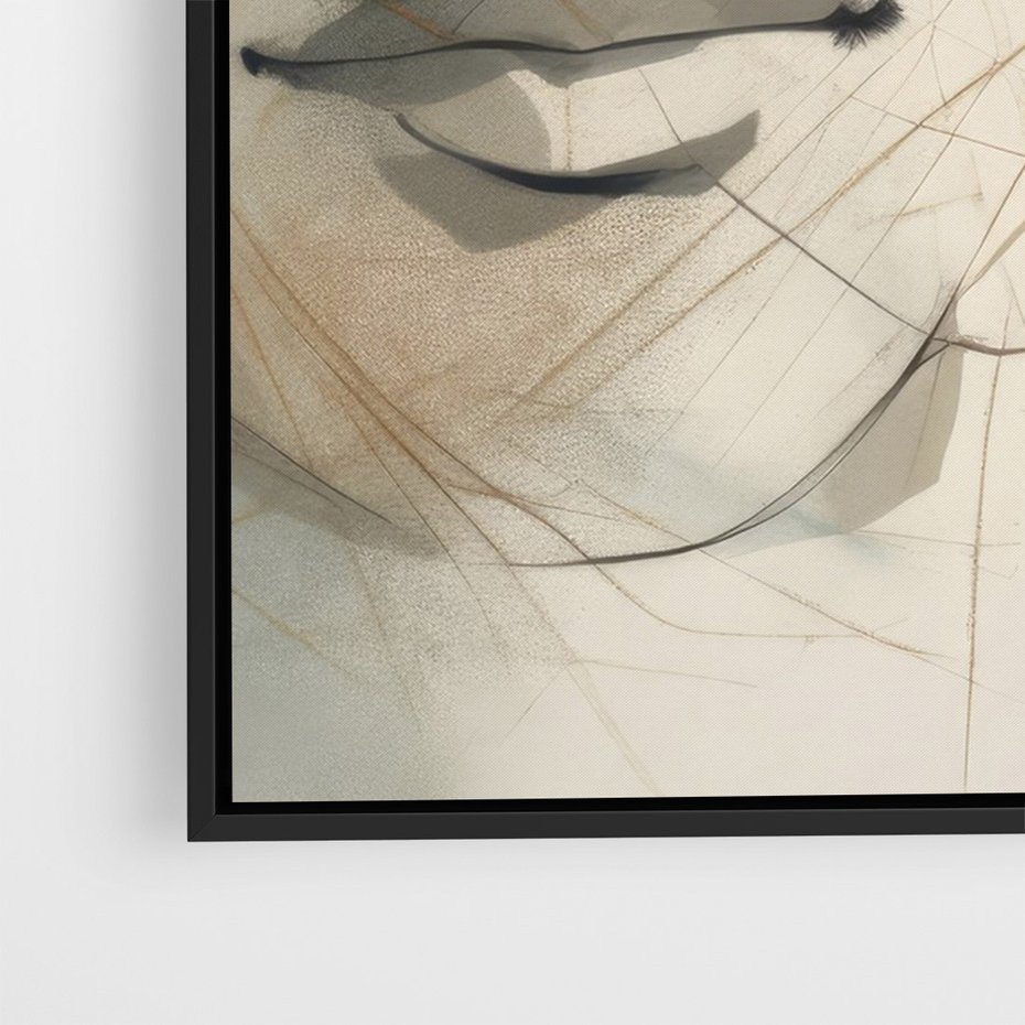 Obraz w ramie 70x100 - Tylko Zamknij Oczy - twarz kobiety, zamknięte oczy - rama czarna