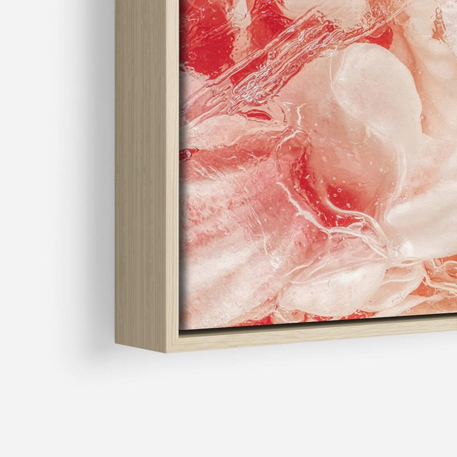 Obraz w ramie 70x50 - Kwiatowe hafty marzeń - abstrakcja przypominająca kwiaty, róże - rama drewno