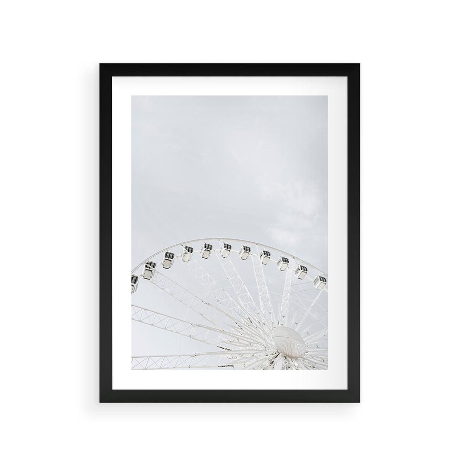 Plakat w ramie 30x40 - Karuzela Młyńska: Nostalgiczne Koło - młyńskie koło, karuzela - rama czarna