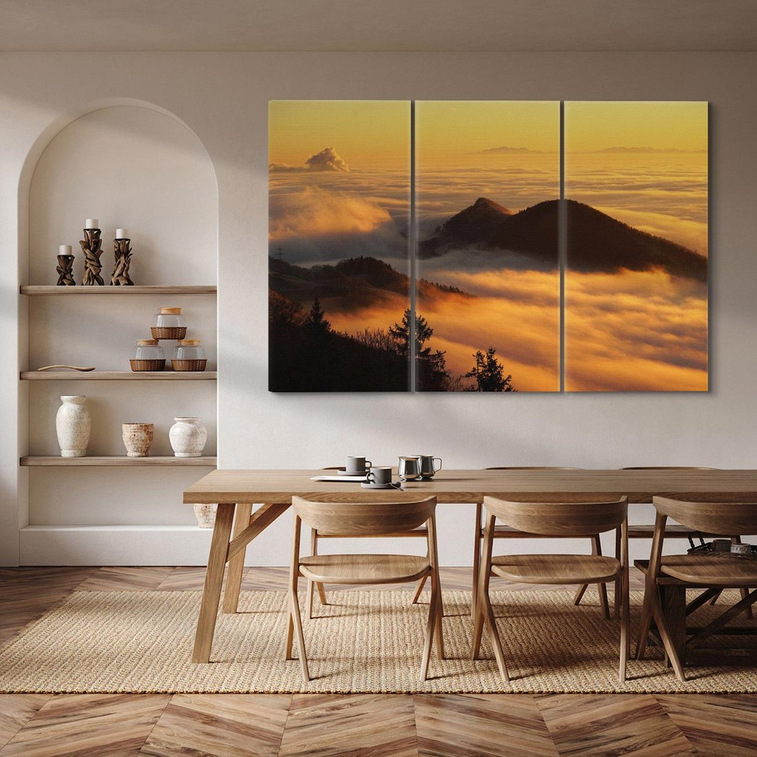 Obraz na płótnie 120x80 - Górzysty ukryty las - góry, las