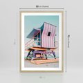Plakat w ramie 50x70 - Miami Beach - plaża miami, domek ratownika - rama drewno