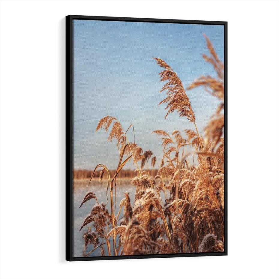 Obraz w ramie 50x70 - Wyraz Stylu - trawy, boho - rama czarna