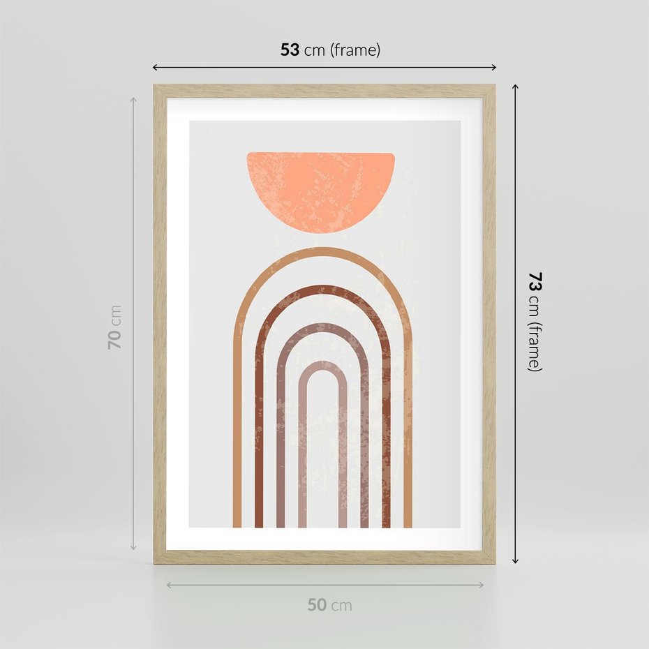 Plakat w ramie 50x70 - Geometryczny Blask Złota - grafika, złoto - rama drewno