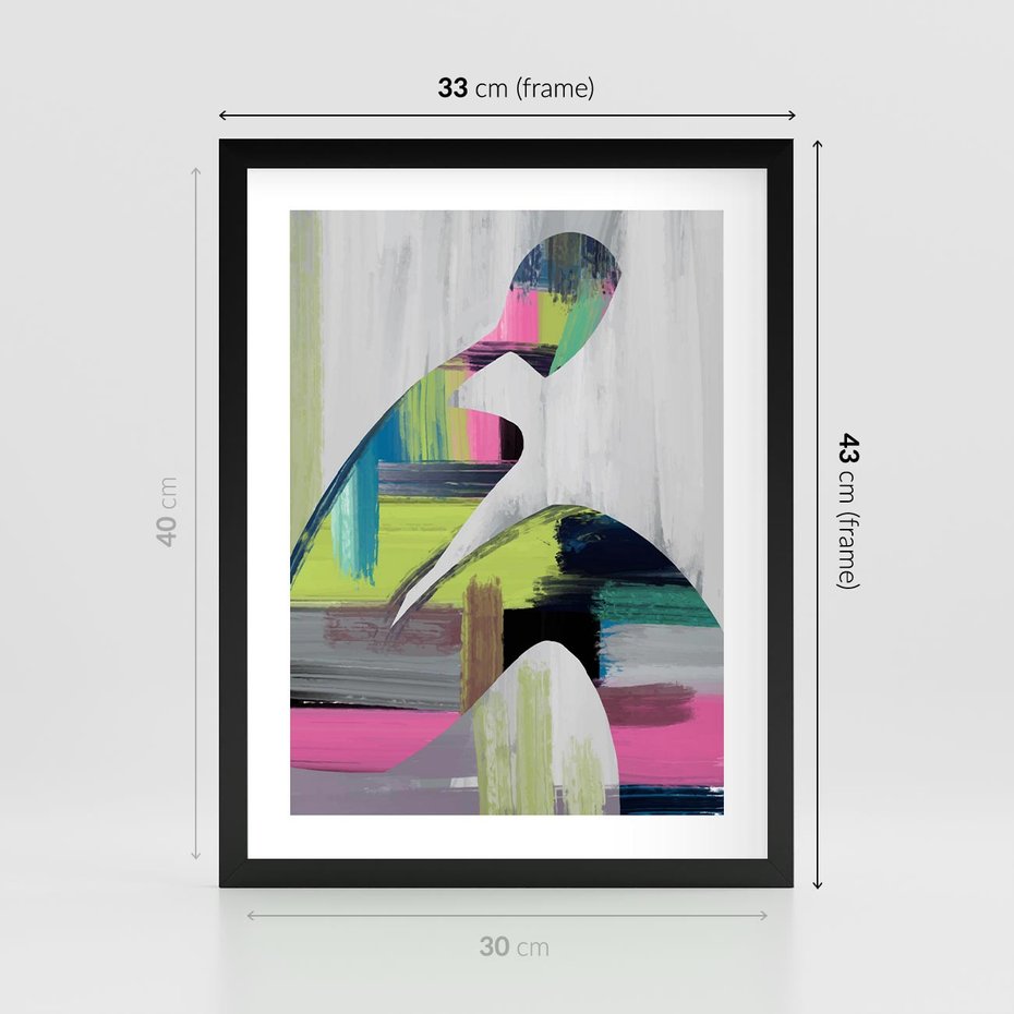 Plakat w ramie 30x40 - Impulsy Marzeń - abstrakcyjna sztuka, nowoczesny obraz - rama czarna