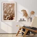 Plakat w ramie 40x50 - Abstrakcyjna Kompozycja: Cień na Ścianie - cień na ścianie, beżowe kolory - rama drewno