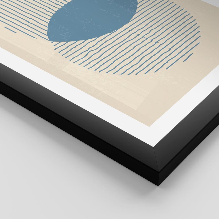 Plakat w ramie 40x50 - Wnętrza Refleksji - geometryczne kształty, koła - rama czarna