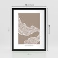 Plakat w ramie 40x50 - Harmonijne Granice - sztuka minimalizmu, biała rycina - rama czarna