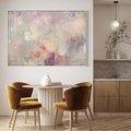 Obraz w ramie 120x80 - Miękka Melodia Pasteli - olejne płótno, pastelowe kolory - rama biała