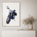 Plakat w ramie 50x70 - Motocykl w ruchu - motor, bike - rama drewno