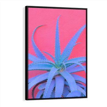 Obraz w ramie 50x70 - Piękno Pustyni - kaktusy, liście - rama czarna