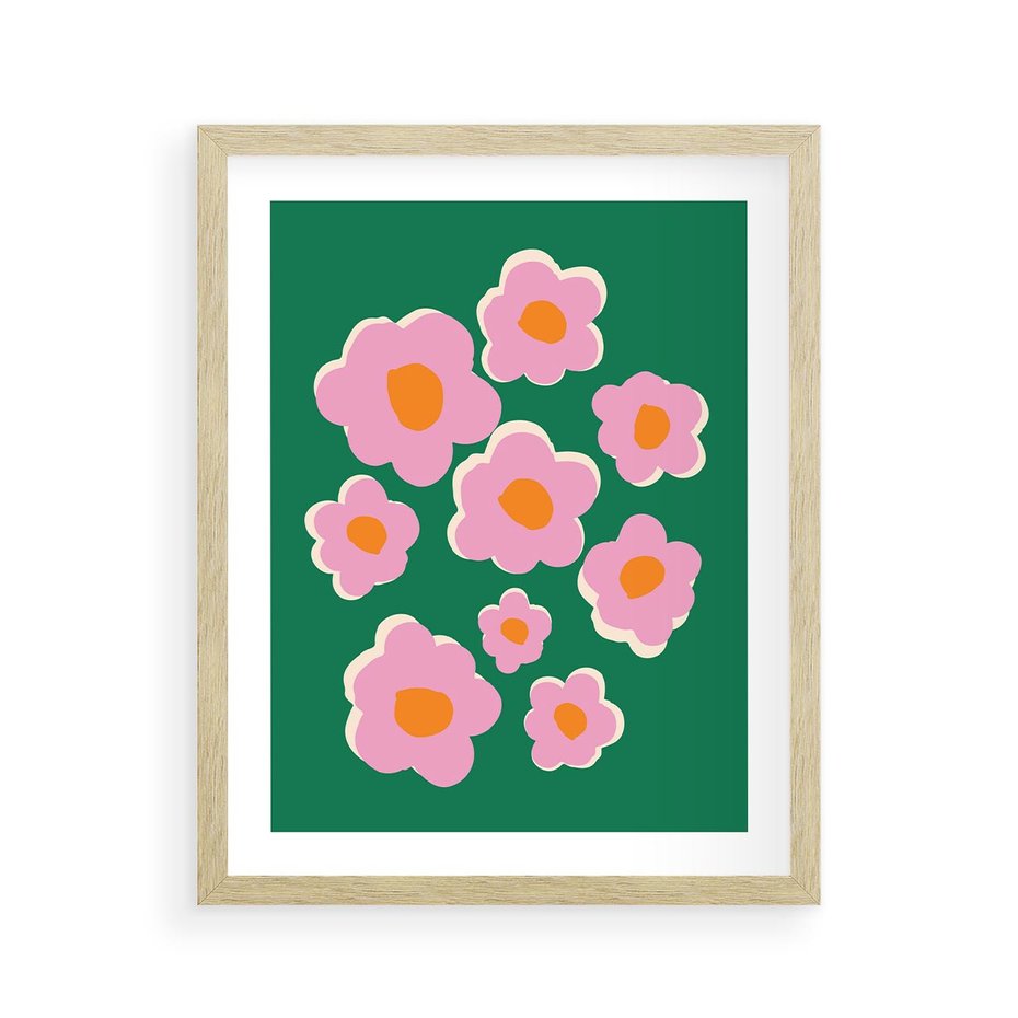 Plakat w ramie 40x50 - Przenikające Refleksje - abstrakcyjny plakat, boho styl - rama drewno