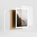 Plakat w ramie 40x50 - Kolorowa Jesień w Górskim Lesie - las, jesień - rama biała
