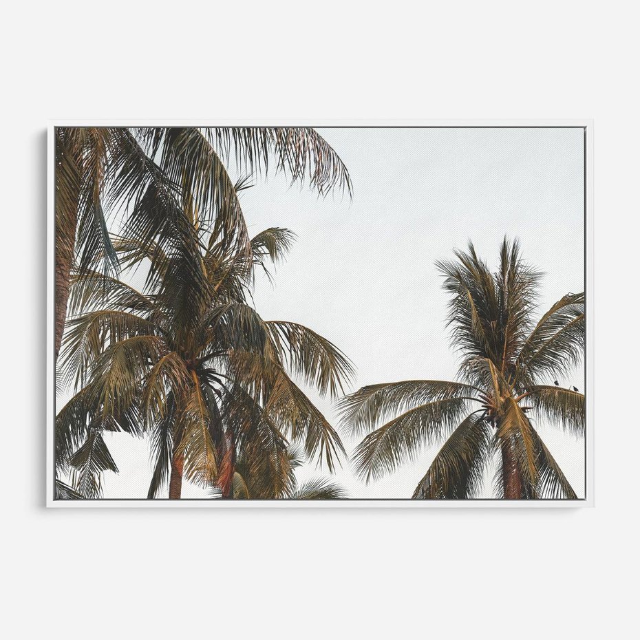 Obraz w ramie 100x70 - Palmy - tęsknota za Hawajami - palmy, Hawaje - rama biała