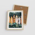 Plakat w ramie 40x50 - Surfowanie w Harmonii z Naturą - deski surfingowe, oparte o rośliny - rama drewno