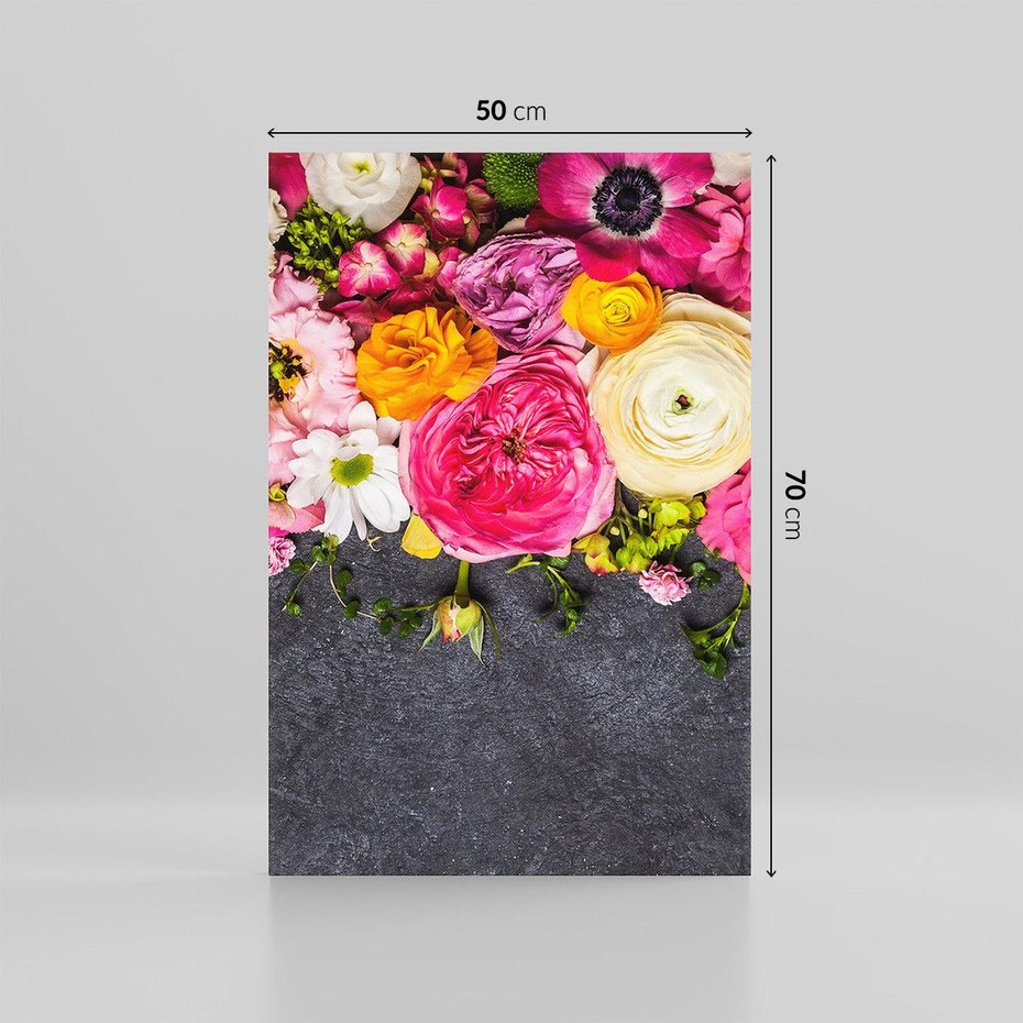 Obraz na płótnie 50x70 - Kompozycje kwiatowe: harmonia natury - kwiaty, kompozycja