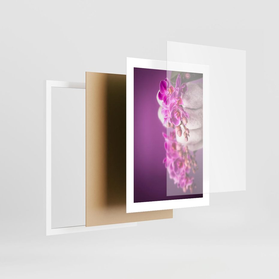 Plakat w ramie 30x40 - Relaksująca orchidea w spa - spa, orchidea - rama biała